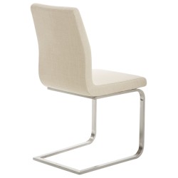 Juego de 2 sillas de comedor Belfort de tela color crema