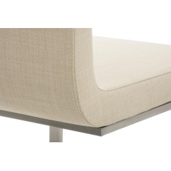 Juego de 2 sillas de comedor Belfort de tela color crema