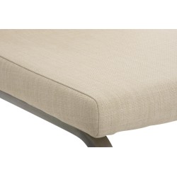 Juego de 2 sillas de comedor Belfort de tela color crema