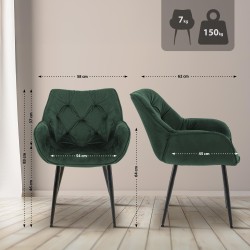 Silla de terciopelo verde Tanna