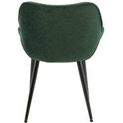 Silla de terciopelo verde Tanna