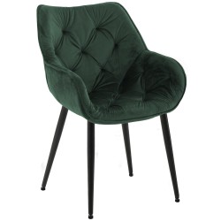 Silla de terciopelo verde Tanna