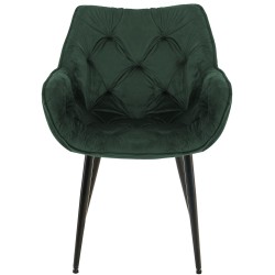 Silla de terciopelo verde Tanna