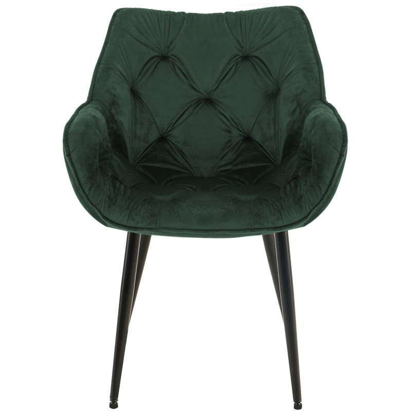 Silla de terciopelo verde Tanna