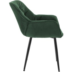 Silla de terciopelo verde Tanna