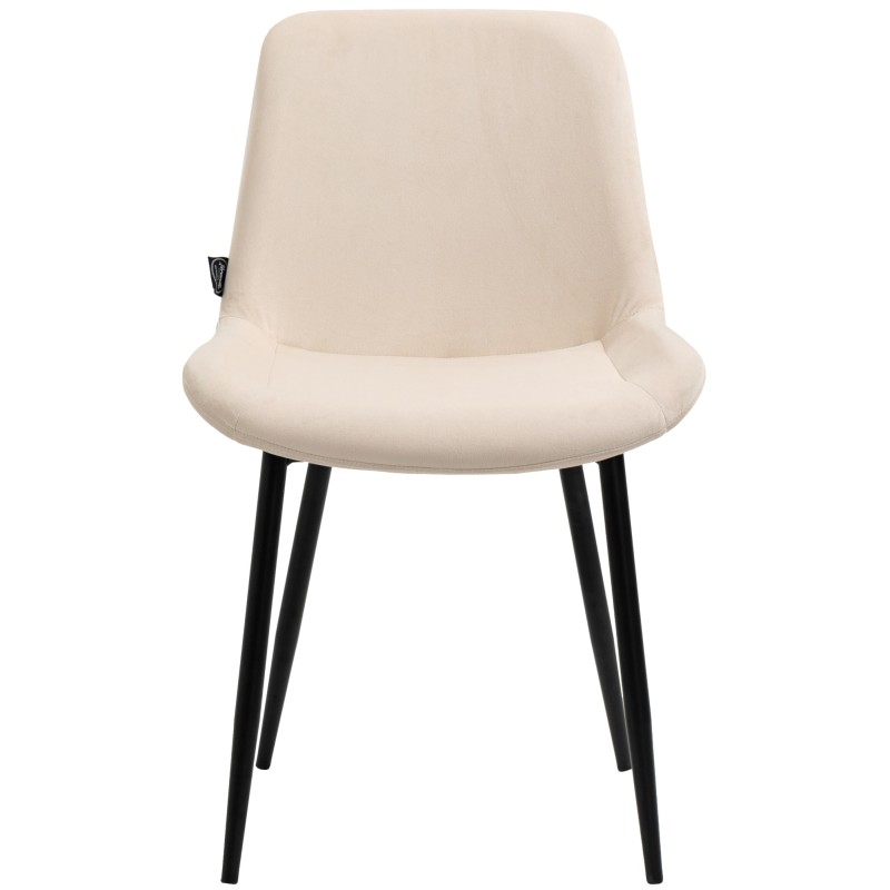 Juego de 4 sillas de comedor Victoria de terciopelo crema