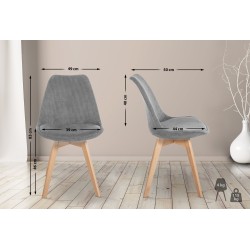 Silla Linares Cord en gris