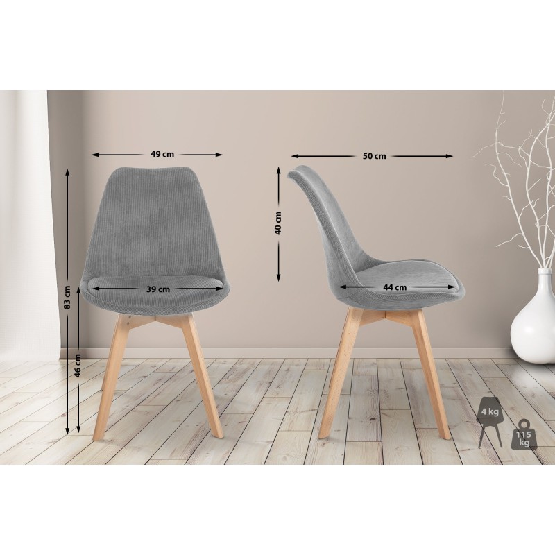 Silla Linares Cord en gris