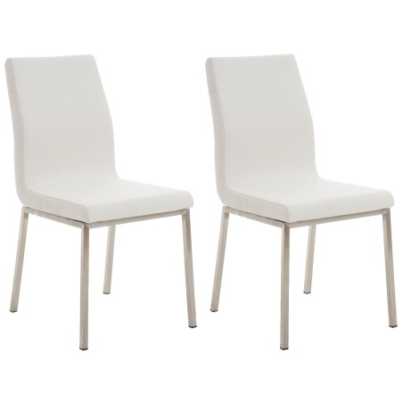 Juego de 2 sillas de comedor Colmar en tela blanca
