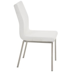 Juego de 2 sillas de comedor Colmar en tela blanca