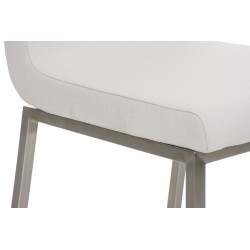 Juego de 2 sillas de comedor Colmar en tela blanca