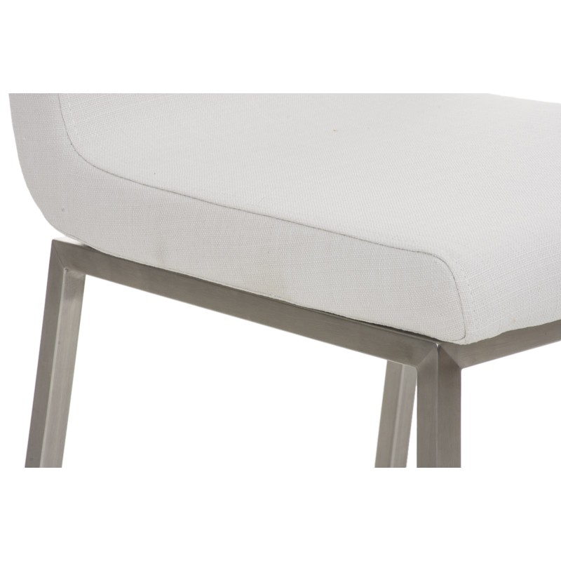Juego de 2 sillas de comedor Colmar en tela blanca
