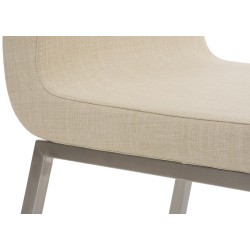 Juego de 2 sillas de comedor Colmar en tela color crema