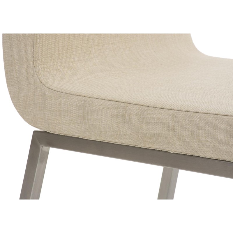 Juego de 2 sillas de comedor Colmar en tela color crema