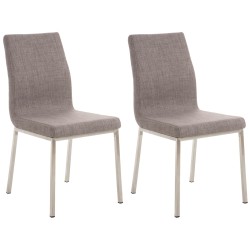 Juego de 2 sillas de comedor Colmar en tela gris