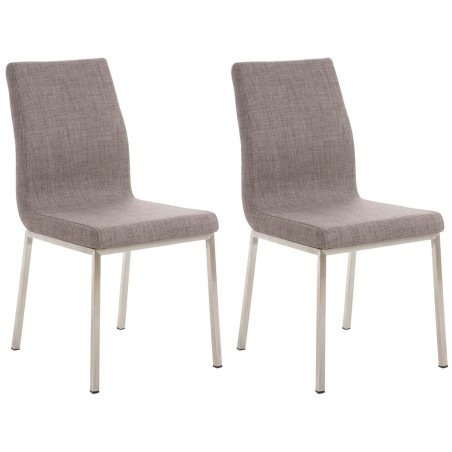 Juego de 2 sillas de comedor Colmar en tela gris