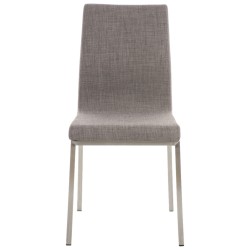 Juego de 2 sillas de comedor Colmar en tela gris