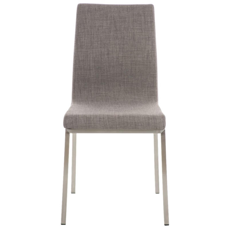 Juego de 2 sillas de comedor Colmar en tela gris