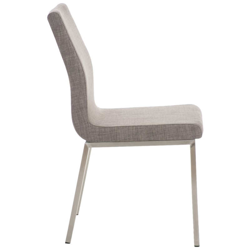 Juego de 2 sillas de comedor Colmar en tela gris