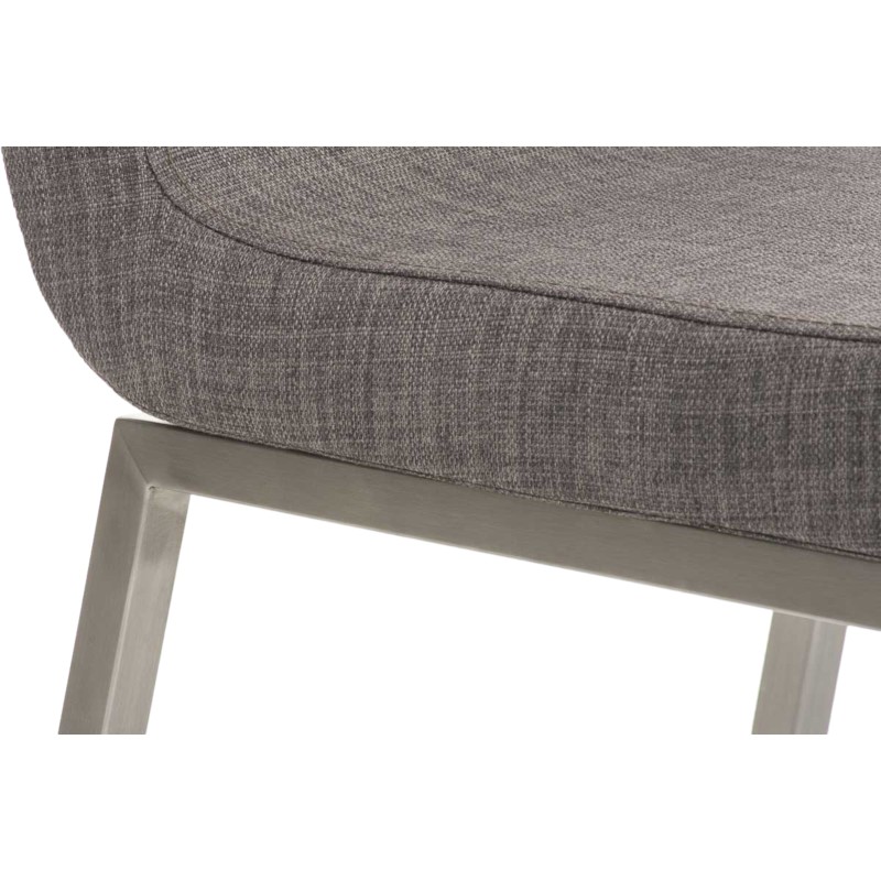 Juego de 2 sillas de comedor Colmar en tela gris