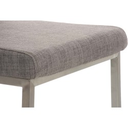 Juego de 2 sillas de comedor Colmar en tela gris