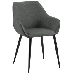 Silla de comedor Vessa en tela gris oscuro Silla de comedor Vessa en tela gris oscuro