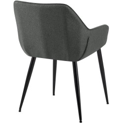 Silla de comedor Vessa en tela gris oscuro Silla de comedor Vessa en tela gris oscuro