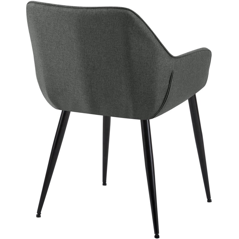 Silla de comedor Vessa en tela gris oscuro