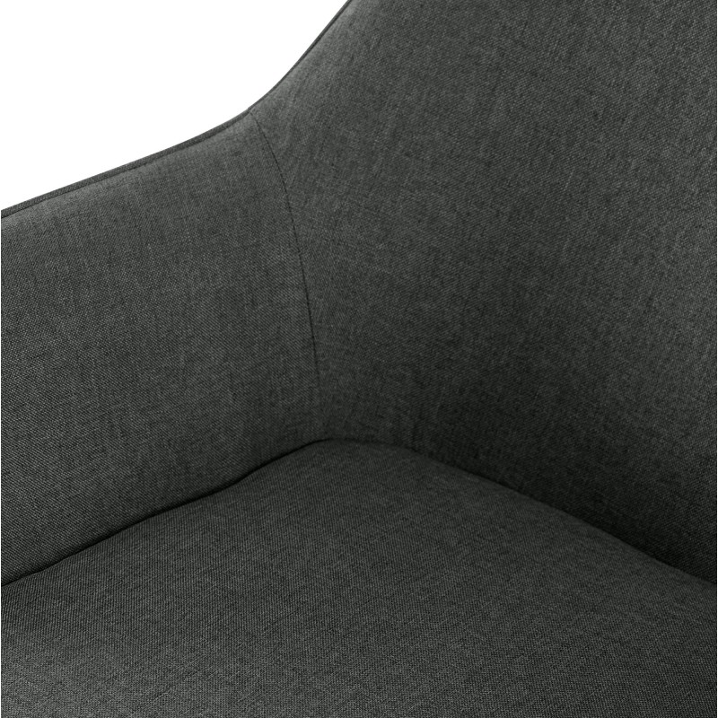 Silla de comedor Vessa en tela gris oscuro