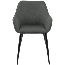 Silla de comedor Vessa en tela gris oscuro Silla de comedor Vessa en tela gris oscuro