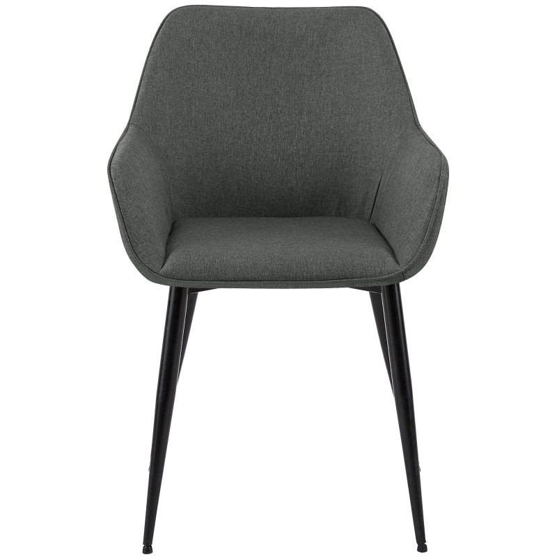 Silla de comedor Vessa en tela gris oscuro