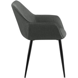 Silla de comedor Vessa en tela gris oscuro Silla de comedor Vessa en tela gris oscuro