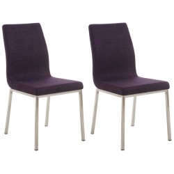 Juego de 2 sillas de comedor Colmar en tela violeta