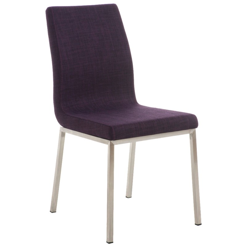 Juego de 2 sillas de comedor Colmar en tela violeta