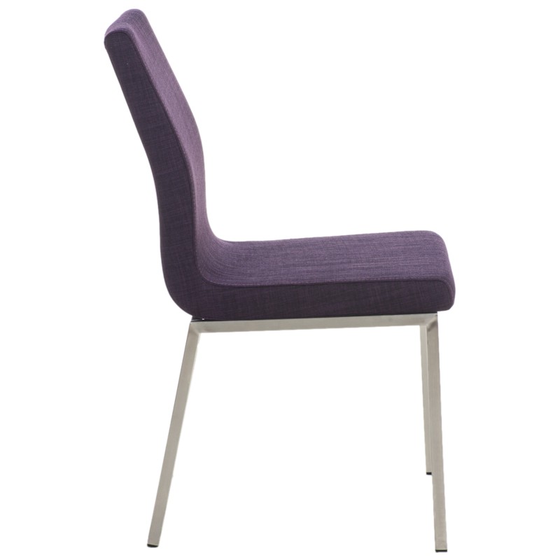 Juego de 2 sillas de comedor Colmar en tela violeta