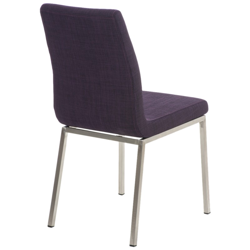 Juego de 2 sillas de comedor Colmar en tela violeta