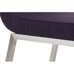 Juego de 2 sillas de comedor Colmar en tela violeta