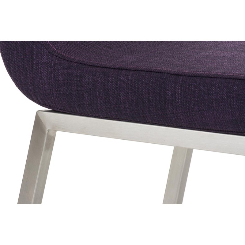 Juego de 2 sillas de comedor Colmar en tela violeta