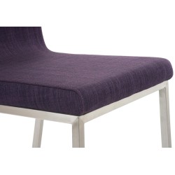 Juego de 2 sillas de comedor Colmar en tela violeta