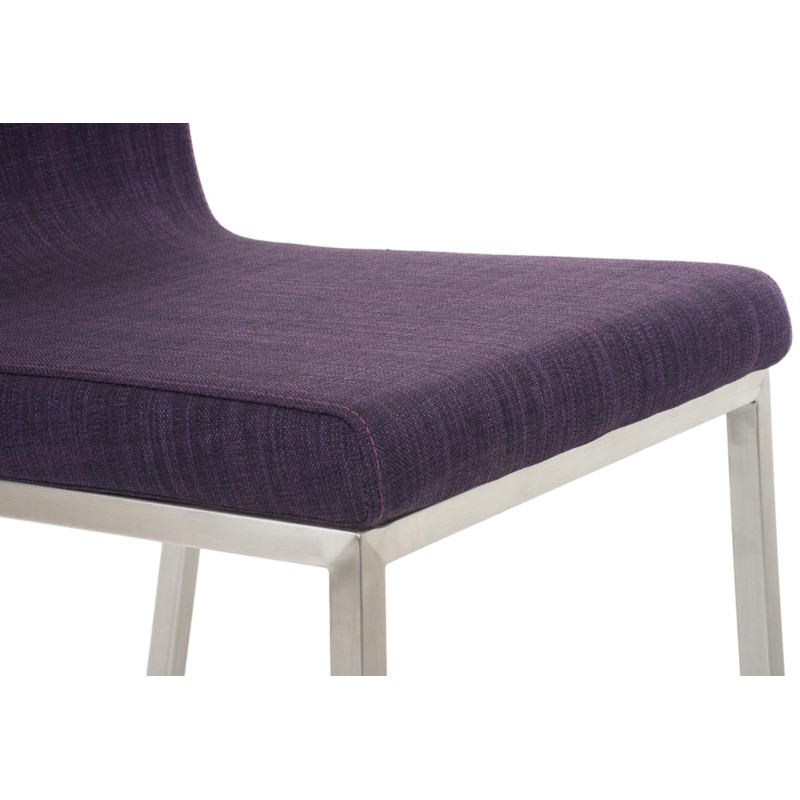 Juego de 2 sillas de comedor Colmar en tela violeta