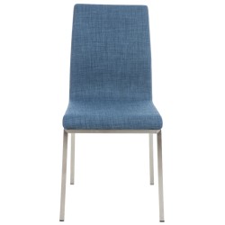 Juego de 2 sillas de comedor Colmar en tela azul