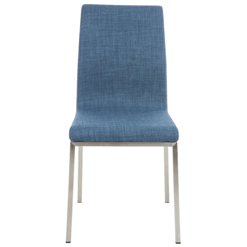 Juego de 2 sillas de comedor Colmar en tela azul