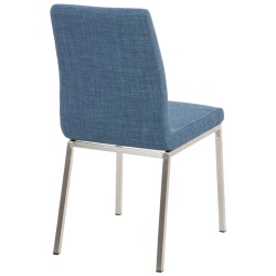 Juego de 2 sillas de comedor Colmar en tela azul