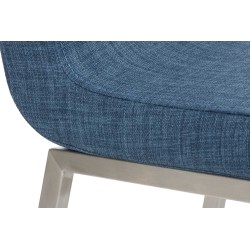 Juego de 2 sillas de comedor Colmar en tela azul