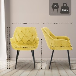Silla Tanna en terciopelo amarillo