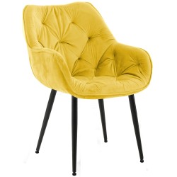 Silla Tanna en terciopelo amarillo