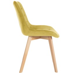 Juego de 2 sillas Brook de terciopelo amarillo