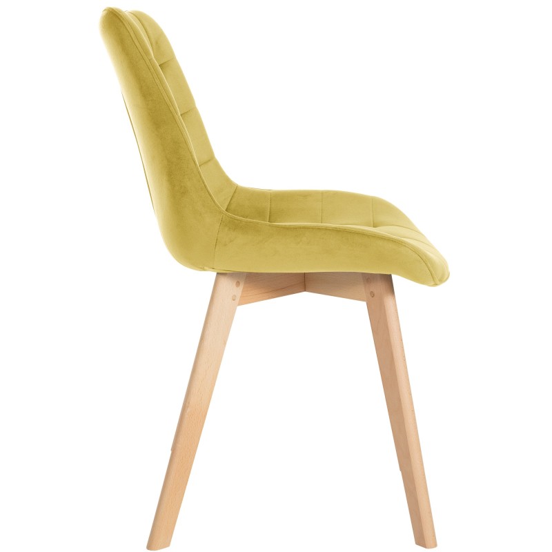 Juego de 2 sillas Brook de terciopelo amarillo