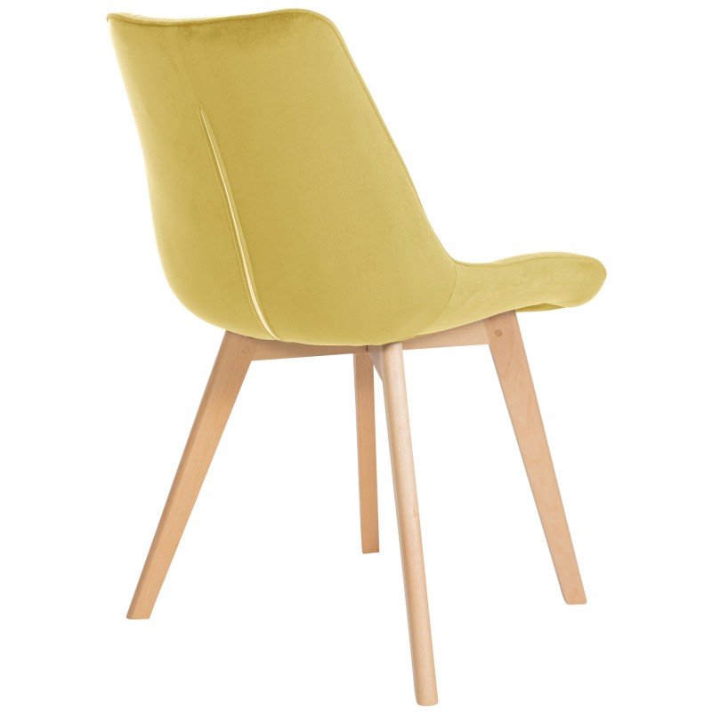 Juego de 2 sillas Brook de terciopelo amarillo