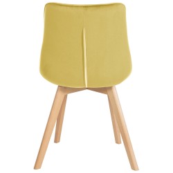 Juego de 2 sillas Brook de terciopelo amarillo